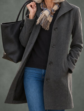 Renee everyday button coat in gray