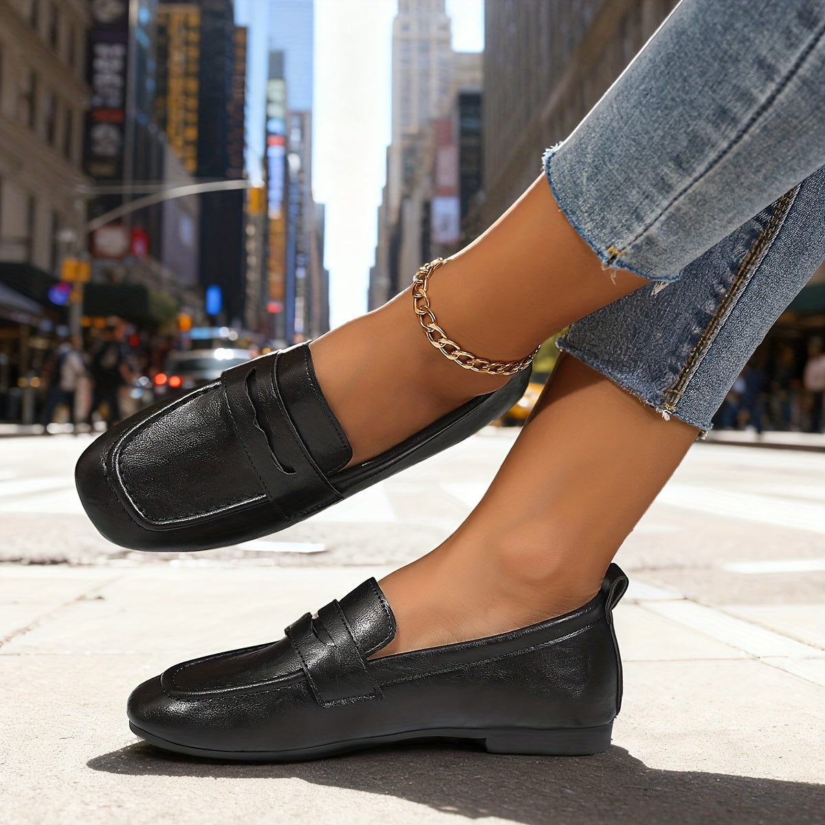 Ottilie | Square-Toe Penny Loafers