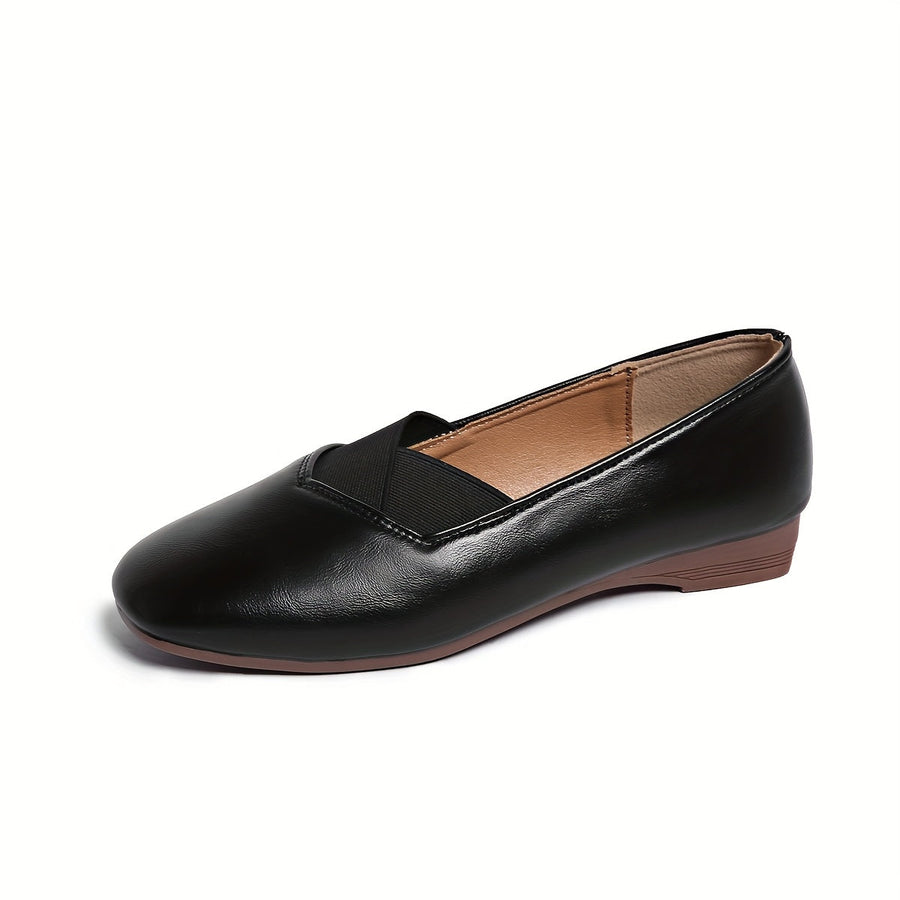 Dulcie | Cross-Strap Square-Toe Flats