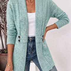 Lidia | Fitted Open-Front Cardigan - Light Green