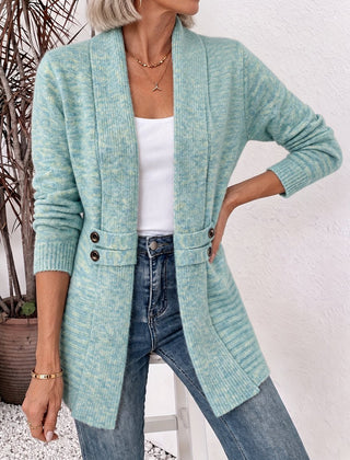 Lidia | Fitted Open-Front Cardigan - Light Green