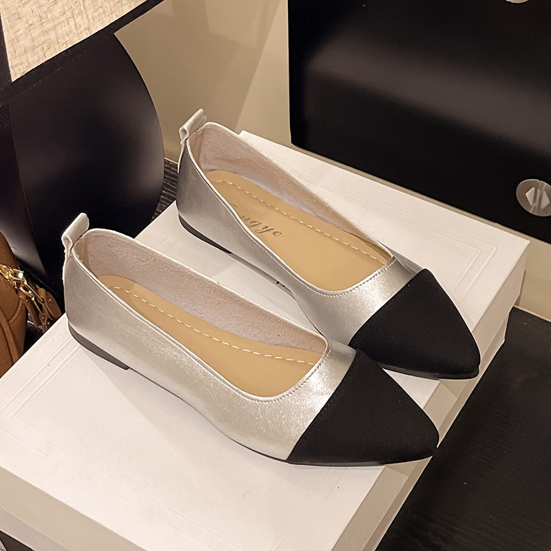Thea | Two-Tone Pointed Ballet Flats
