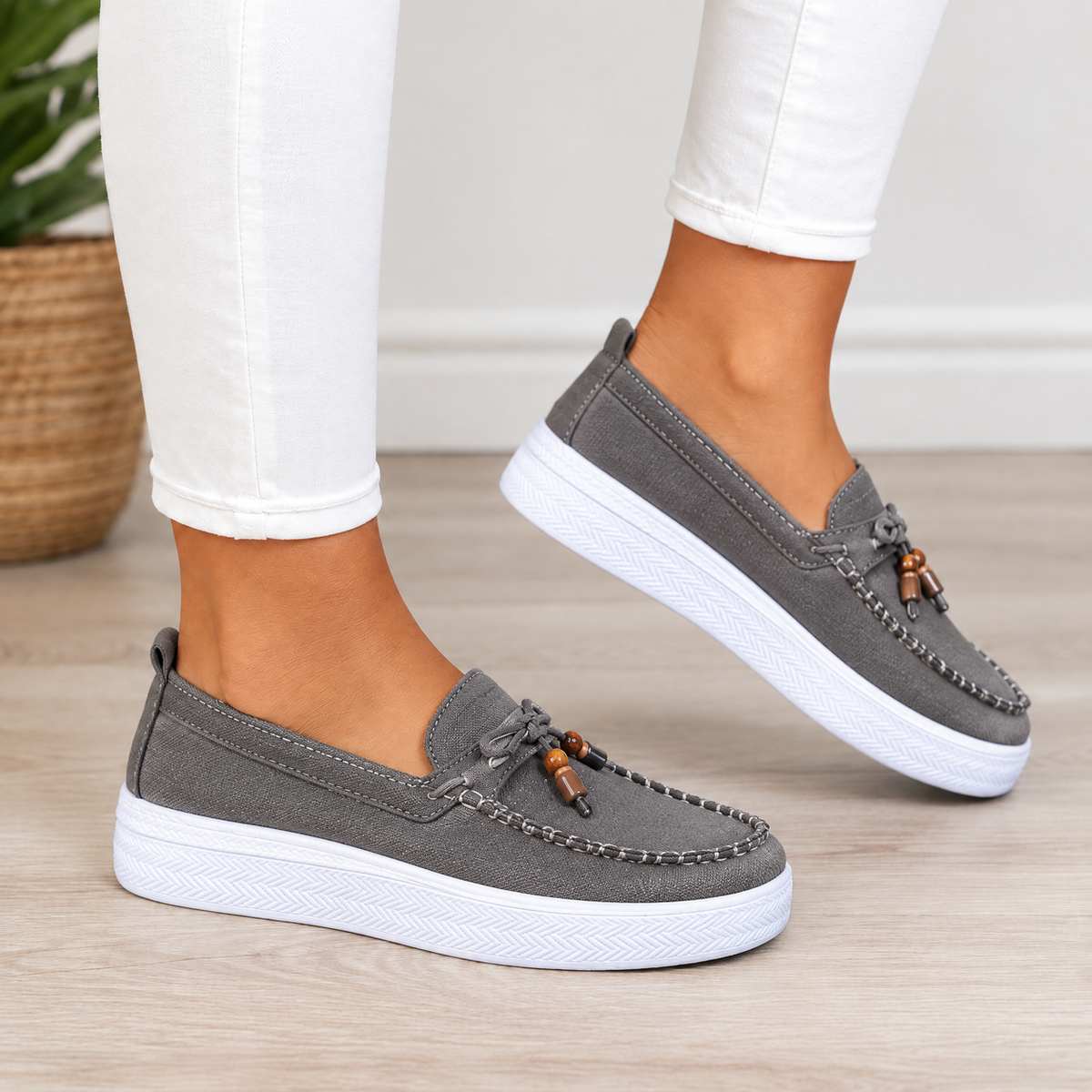 Elise orthopedic comfort loafers in dark gray