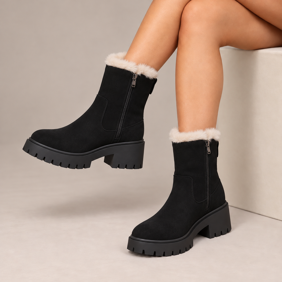 Elodie | Cozy-Lined Platform Ankle Boots
