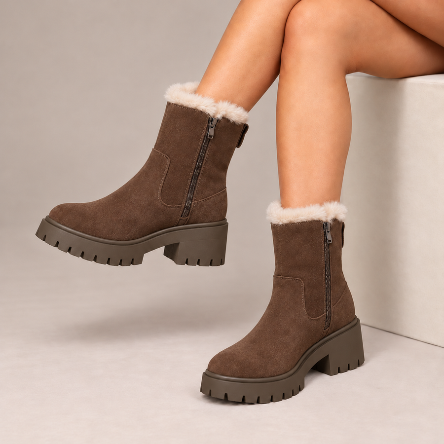 Elodie | Cozy-Lined Platform Ankle Boots