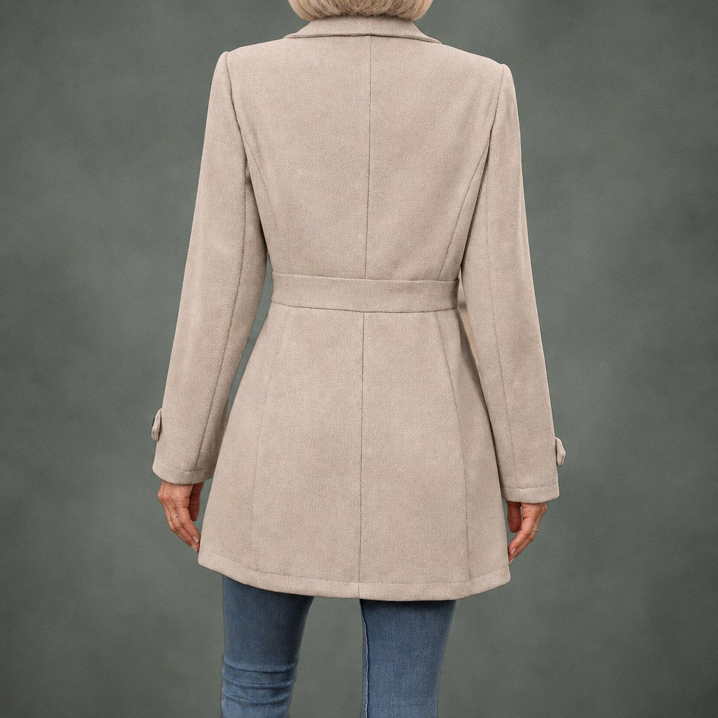 Bernadette belted elegant coat, detail