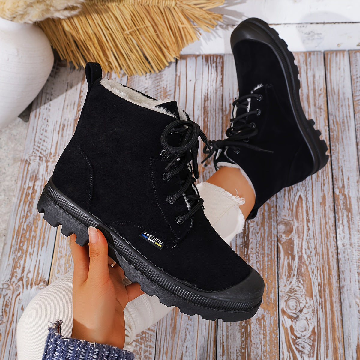 Rosalind | Cozy-Lined Lace-Up Snow Boots