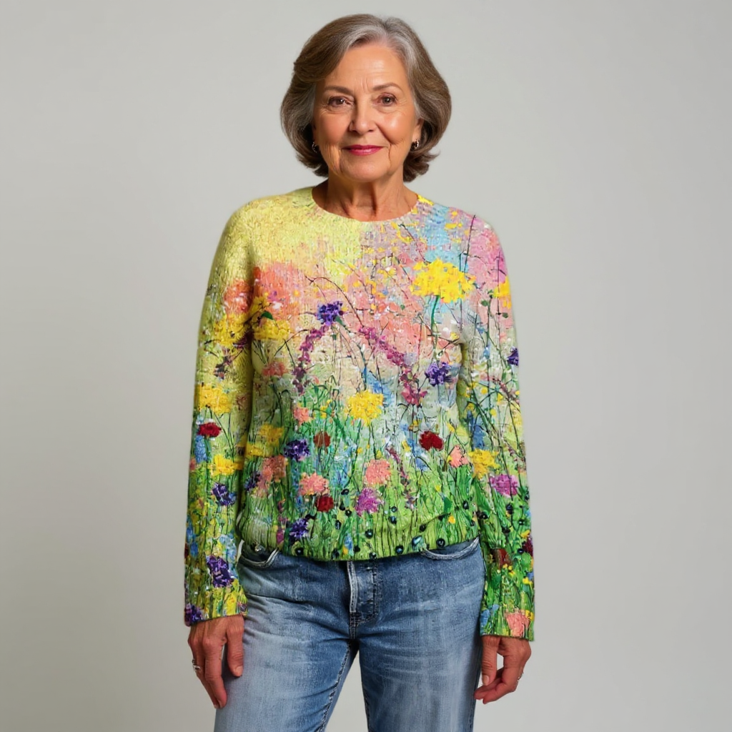 Manon | Flower Meadow Knit Sweater