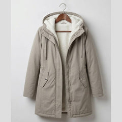 Marguerite cozy hooded parka in gray