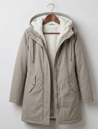 Marguerite cozy hooded parka in gray