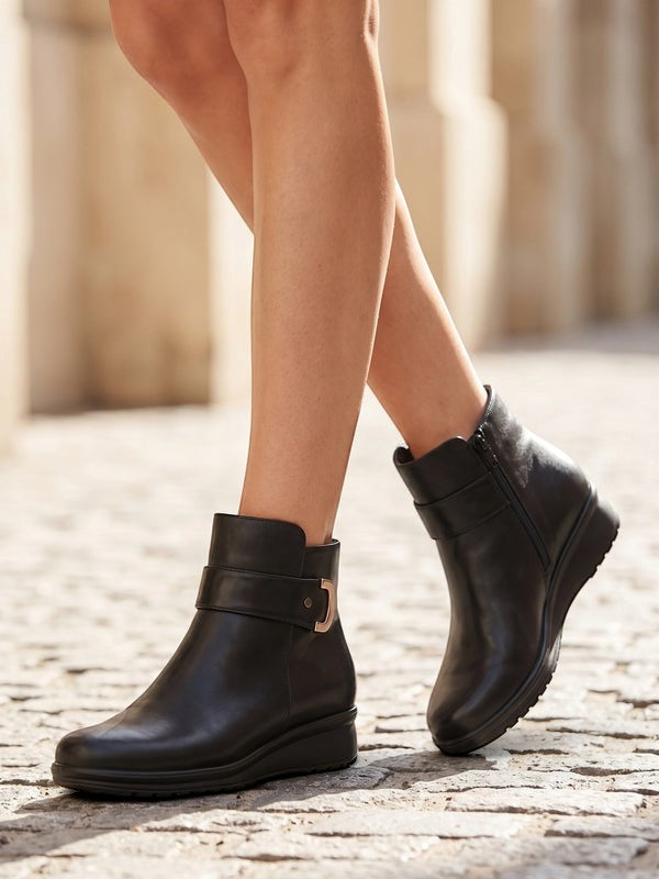 Clementine | Side-Zip Buckle Strap Ankle Boots