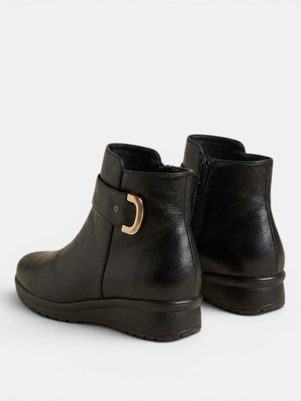Clementine | Side-Zip Buckle Strap Ankle Boots