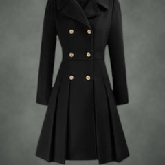 Josette double-breasted coat in black