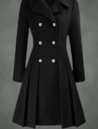 Josette double-breasted coat in black