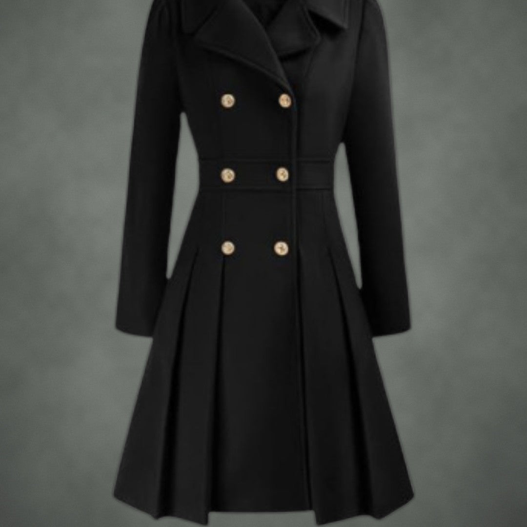 Josette double-breasted coat in black