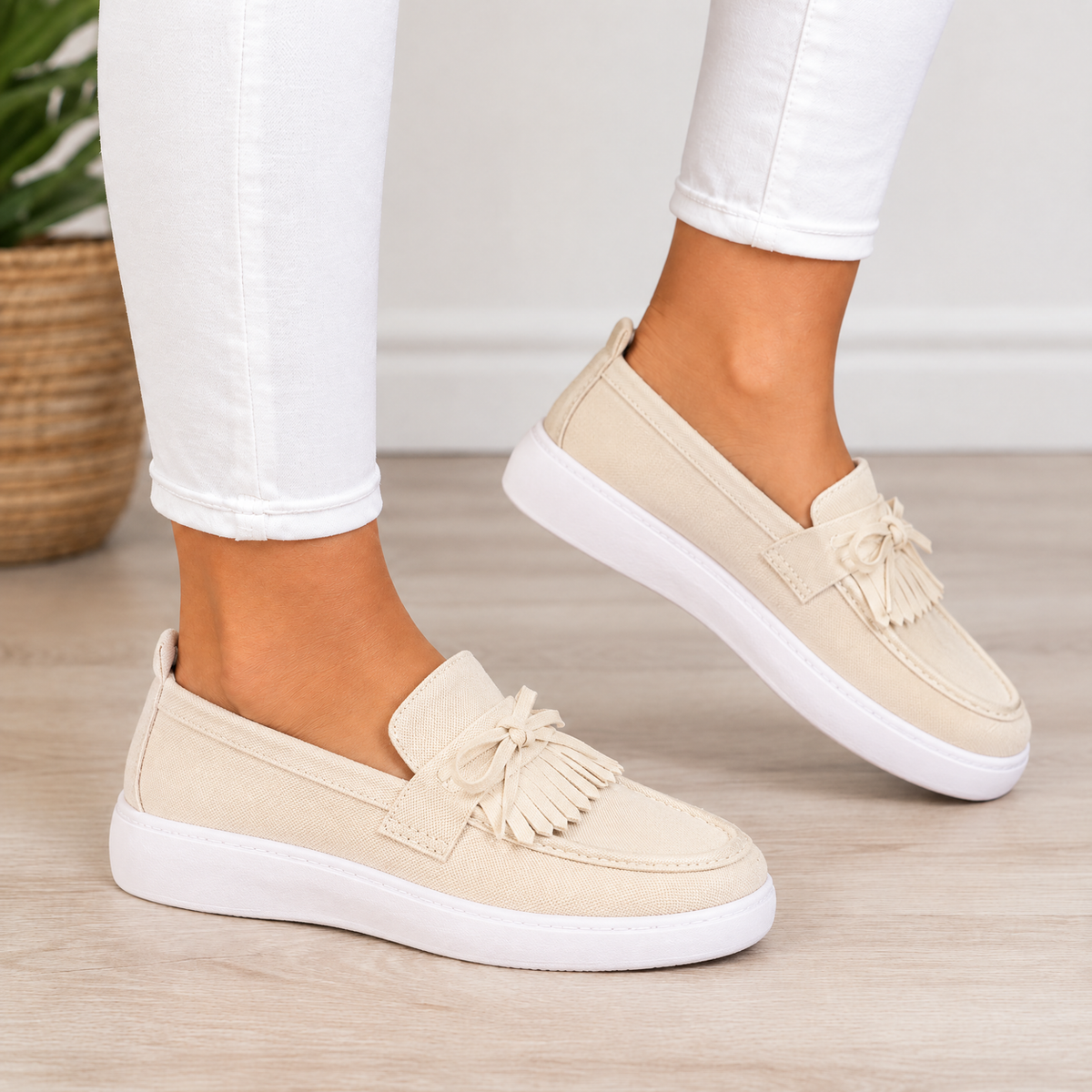 Hazel orthopedic comfort loafers in beige