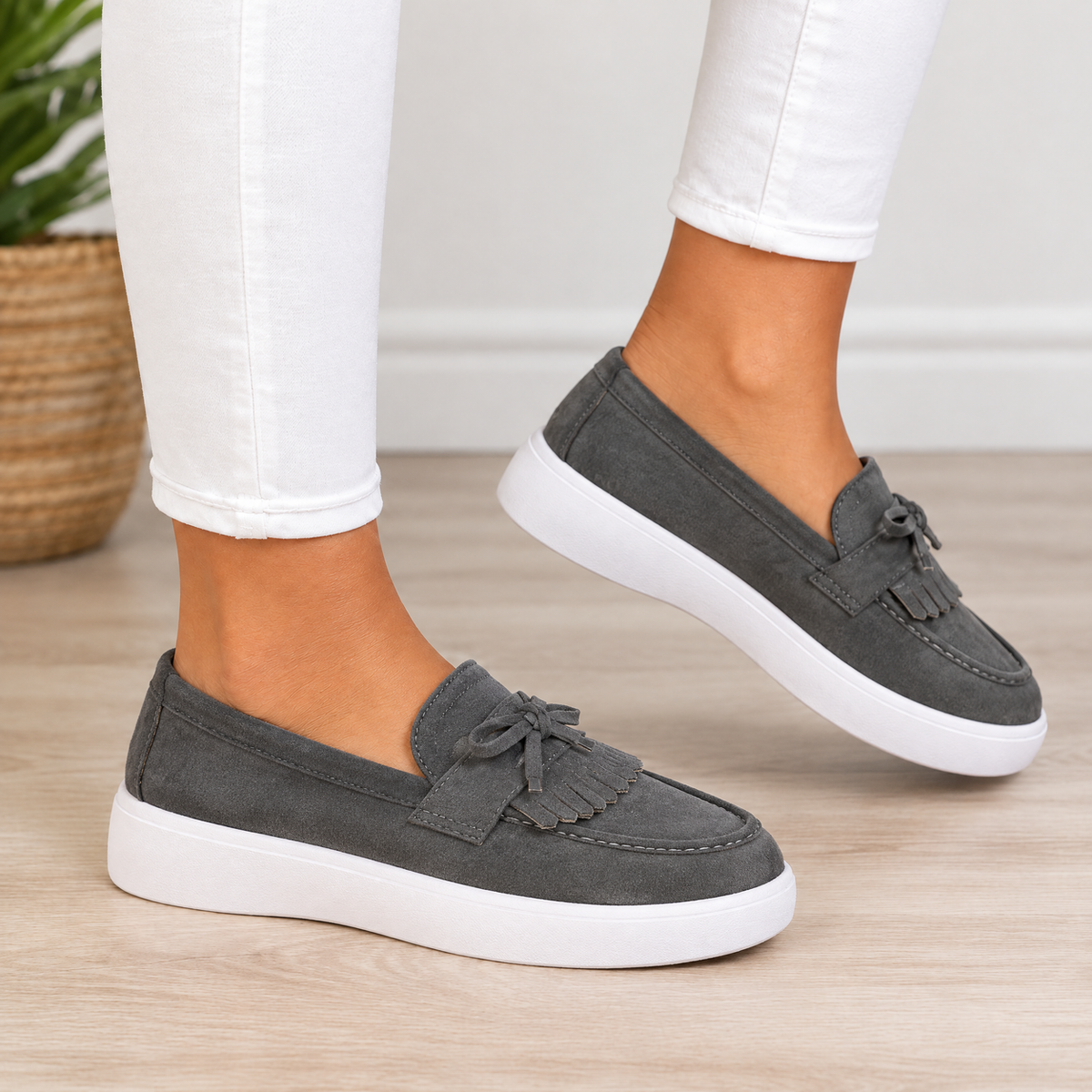 Hazel orthopedic comfort loafers in gray
