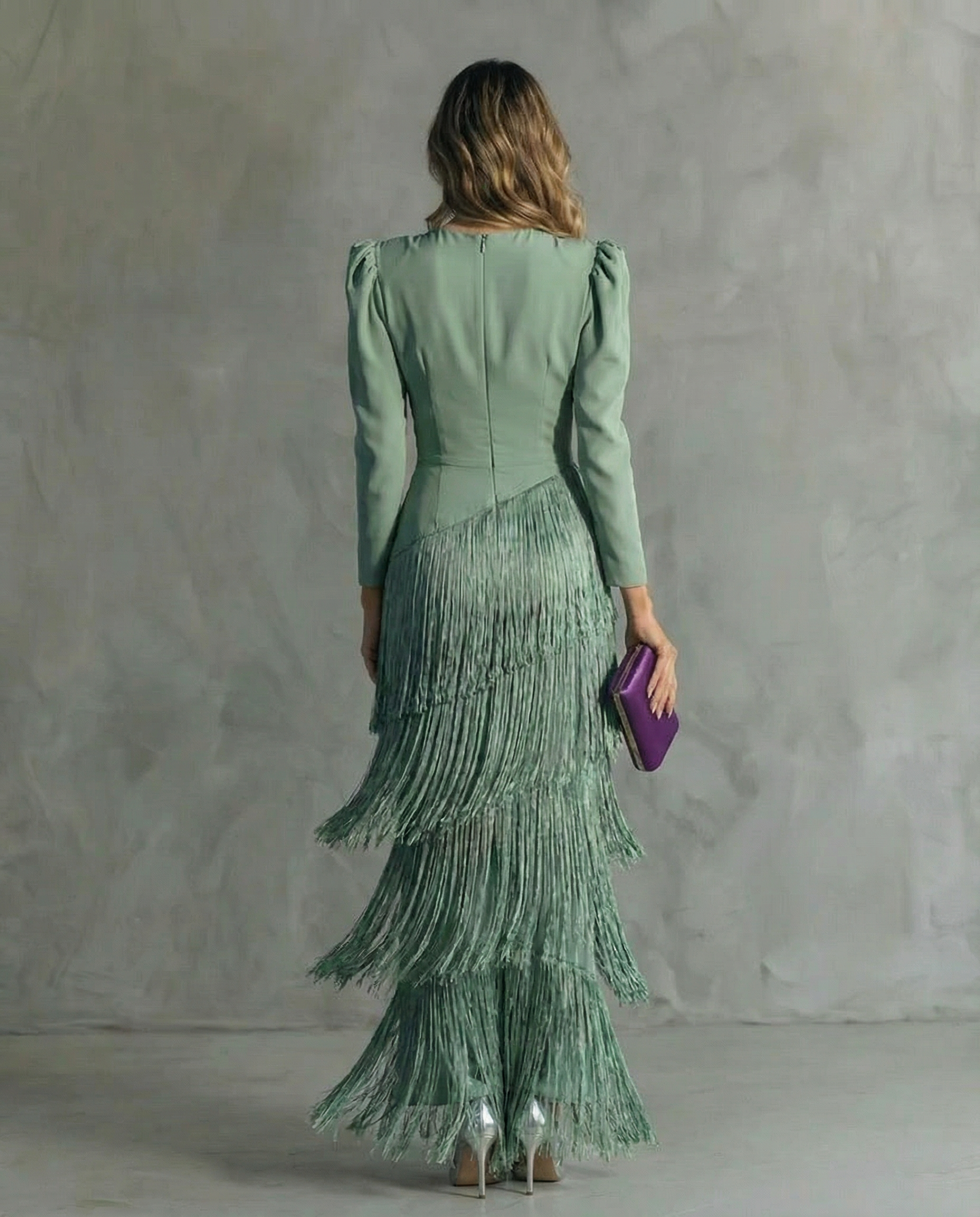 Claire | Elegant dress with fringe sleeves