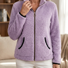 Hedda Cozy Zip-Up Jacket in lilac