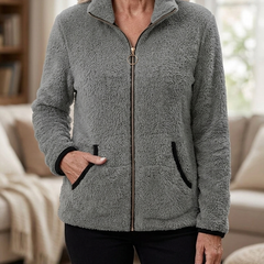 Hedda Cozy Zip-Up Jacket in gray