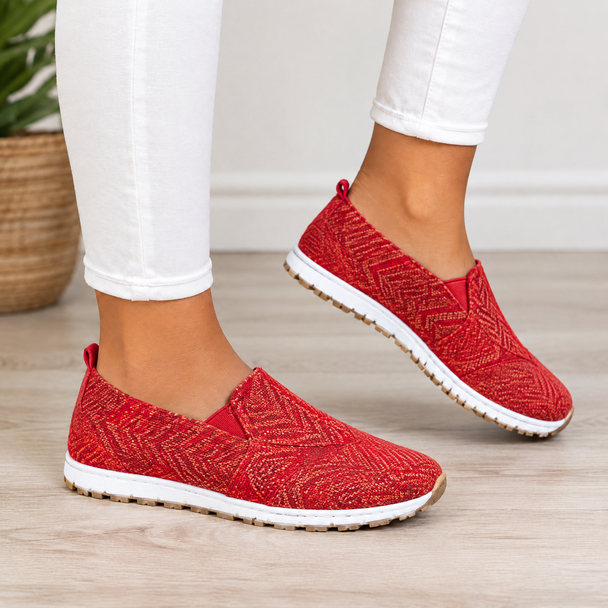 Mabel orthopedic comfort loafers in red