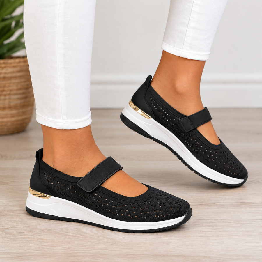 Sienna orthopedic comfort wedges in black