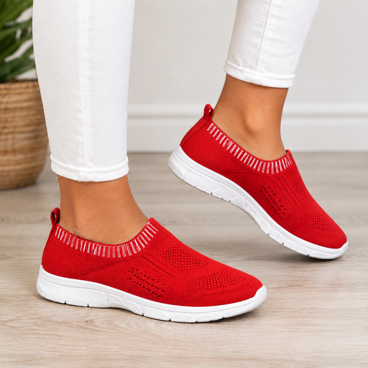 Loretta orthopedic comfort loafers in red