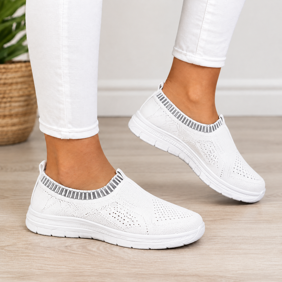 Loretta orthopedic comfort loafers in white