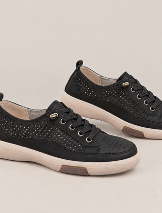 Freya orthopedic comfort loafers in black cut-out