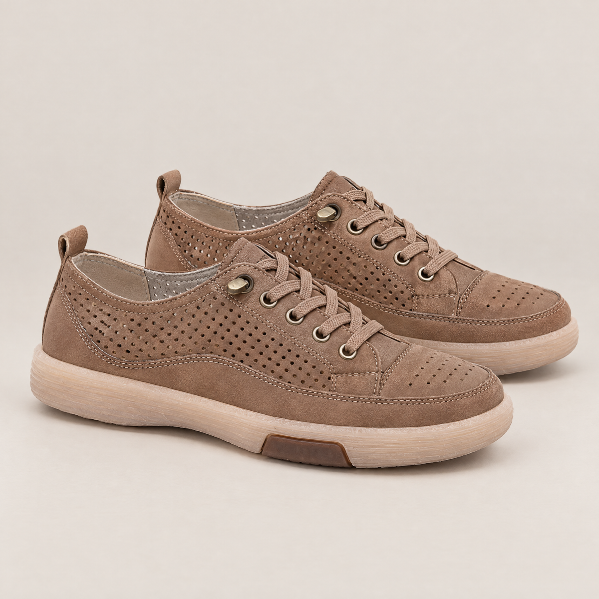 Freya orthopedic comfort loafers in brown cut-out