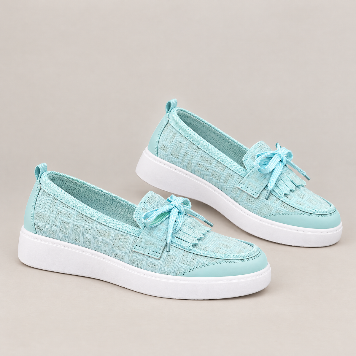 Pearl orthopedic comfort flats in lake blue