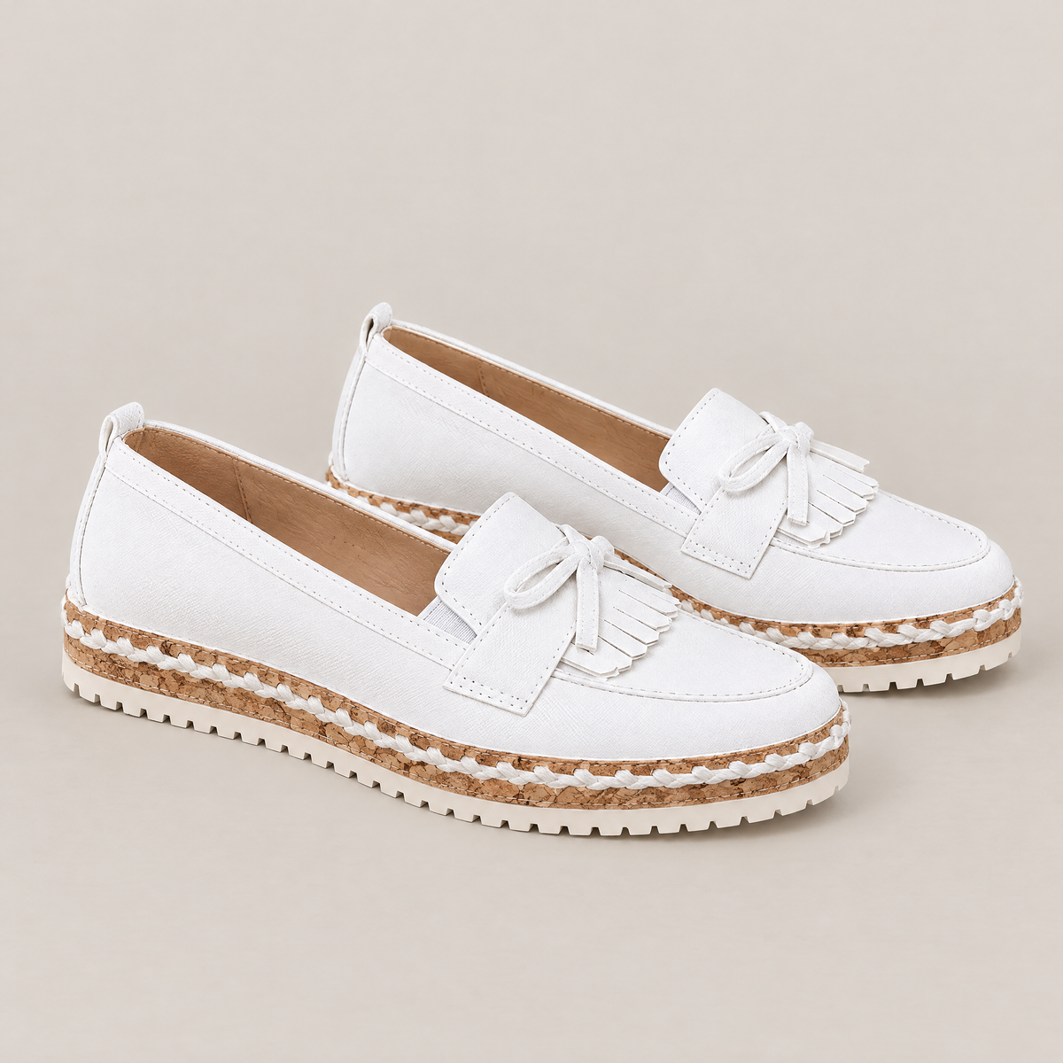 Rhea orthopedic comfort loafers in white