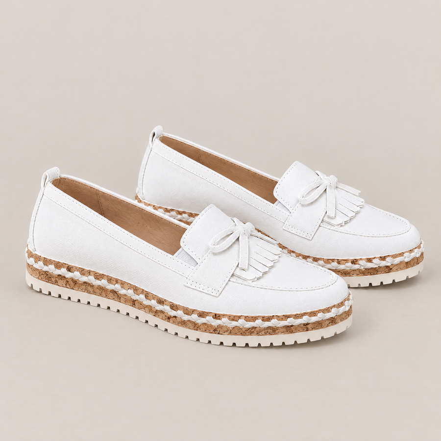 Rhea orthopedic comfort loafers in white