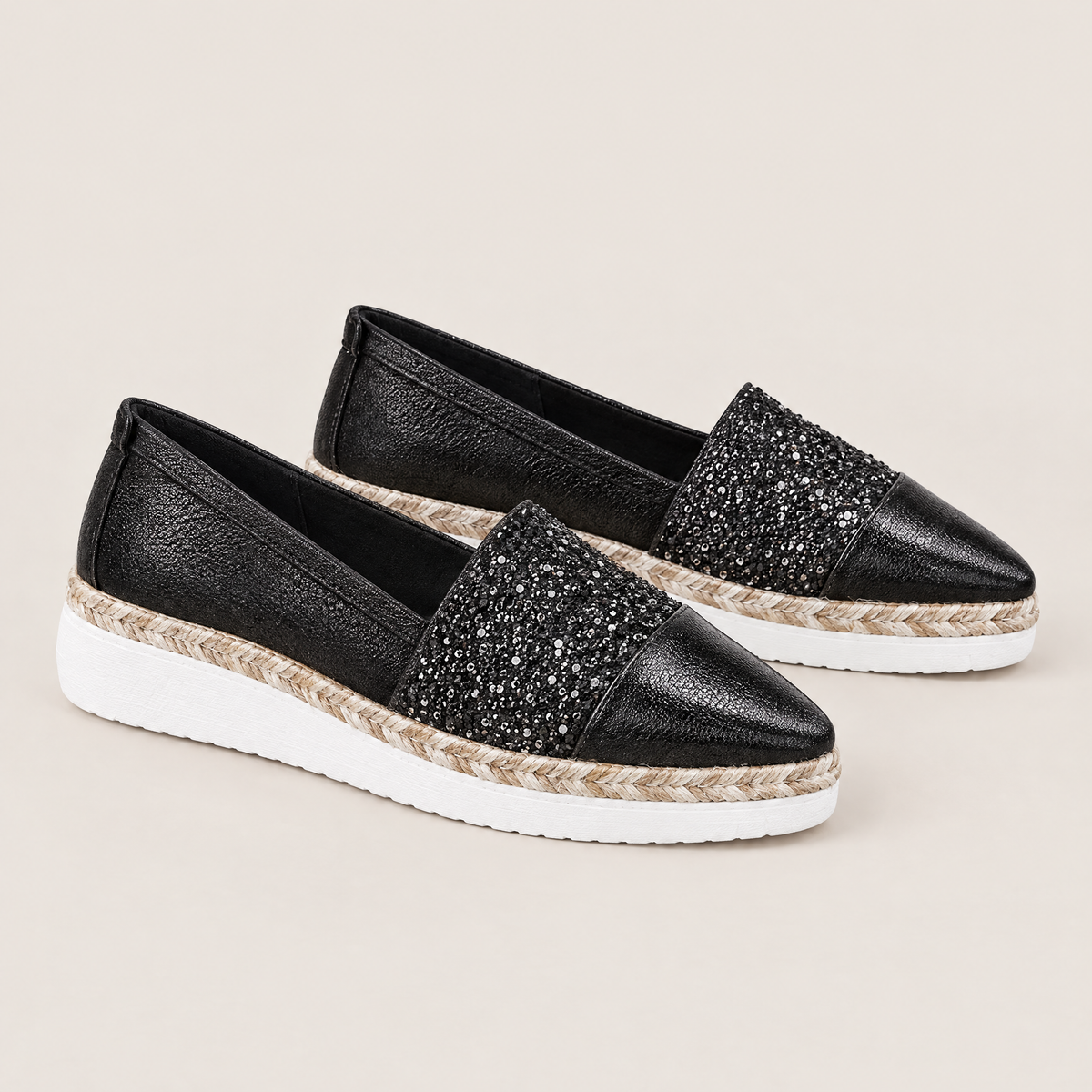 Gwen orthopedic comfort wedges in black