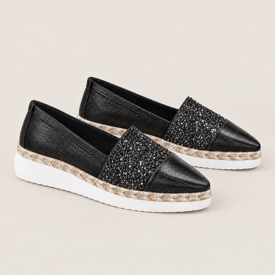Gwen orthopedic comfort wedges in black