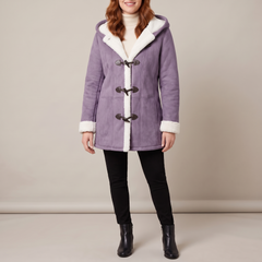 Hazel hooded toggle coat in purple