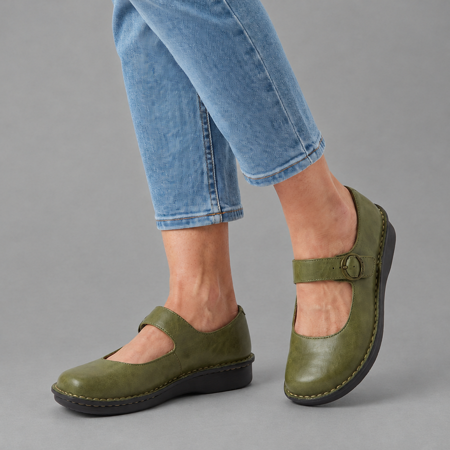 Lucie shoes in olive