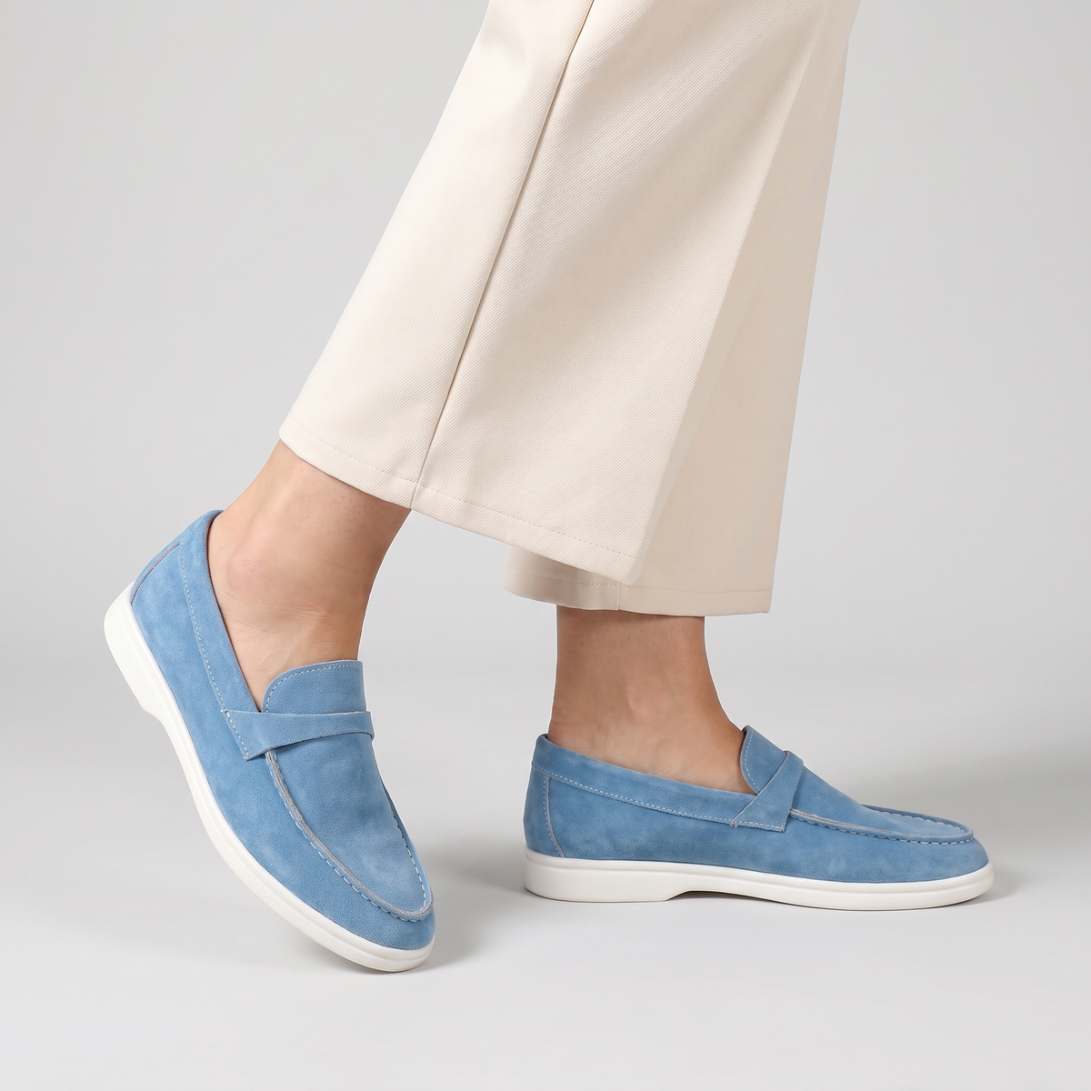 Ava casual loafers with thick sole worn