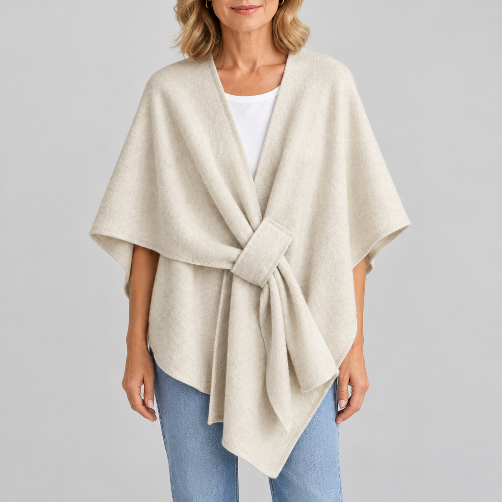 Astrid cozy loop poncho - Sand