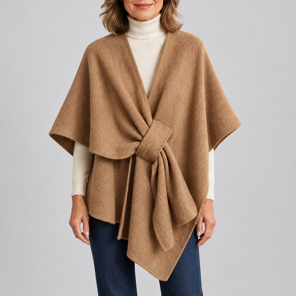 Astrid cozy loop poncho - Camel