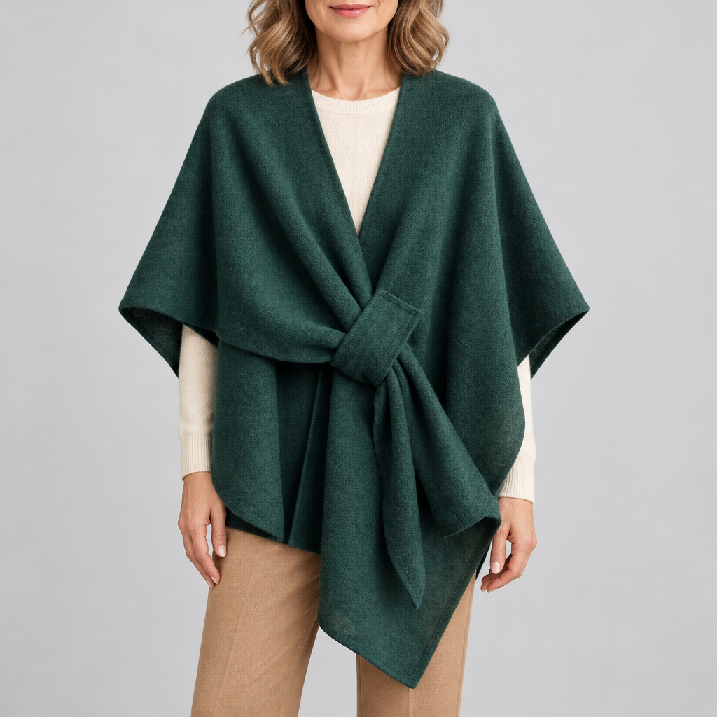 Astrid cozy loop poncho - Forest Green