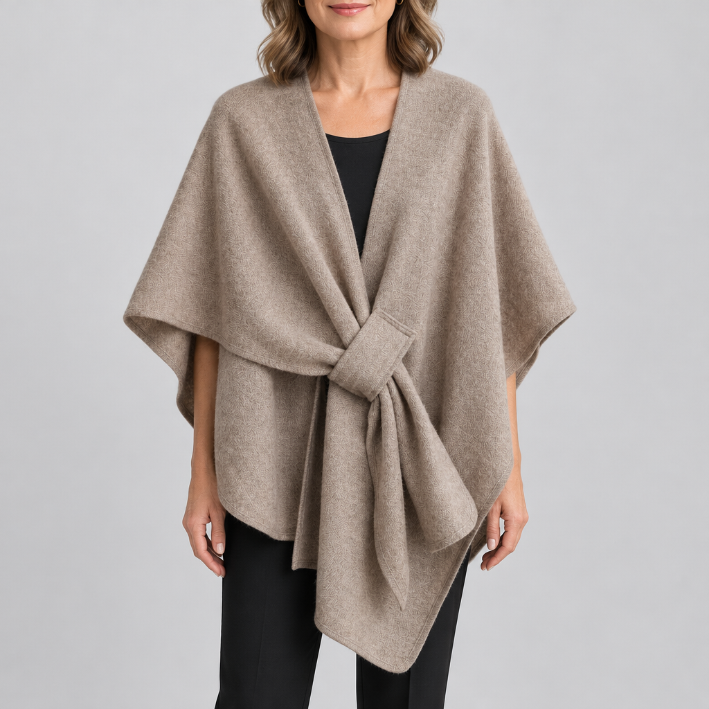 Astrid cozy loop poncho - Taupe