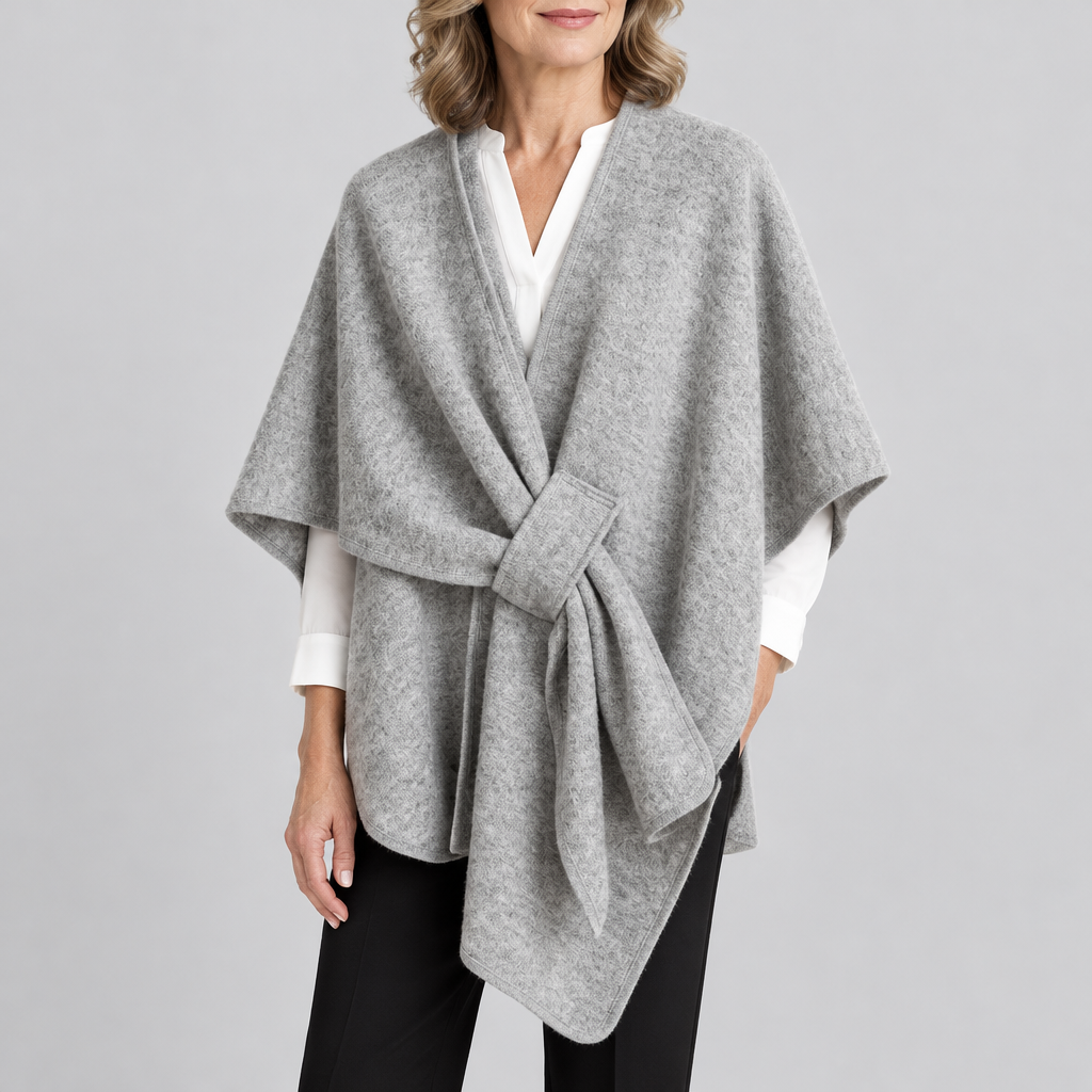 Astrid cozy loop poncho - Mist Gray