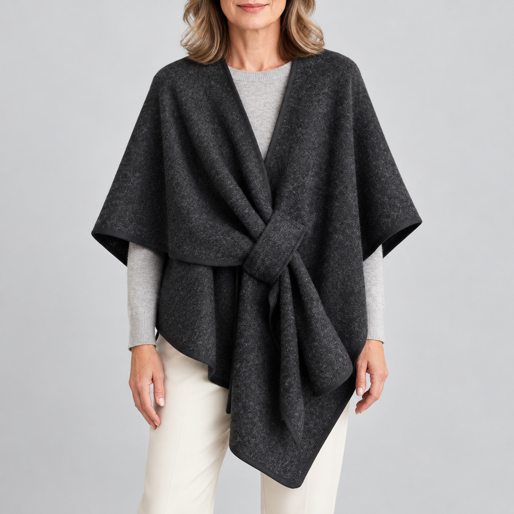Astrid cozy loop poncho - Charcoal