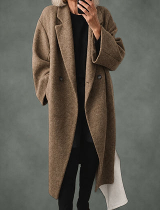 Estelle relaxed long coat in brown