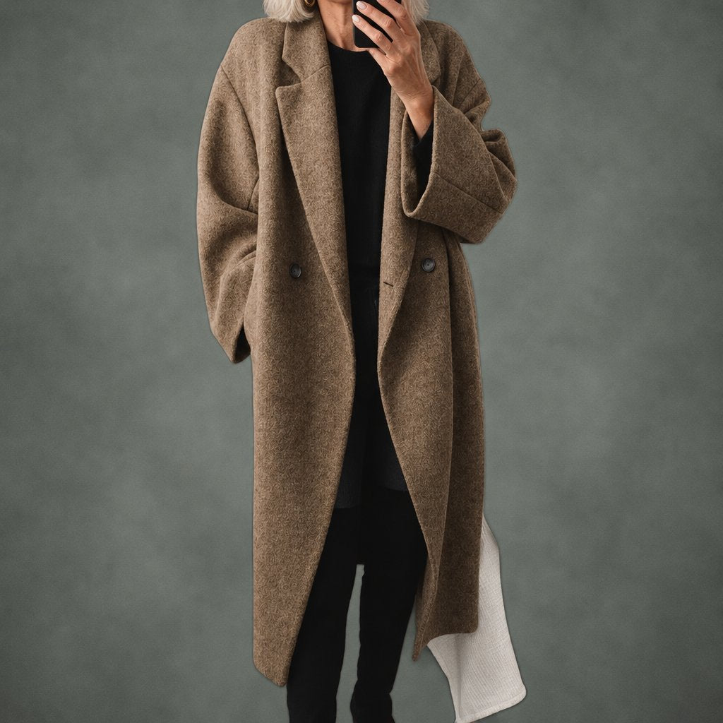 Estelle relaxed long coat in brown