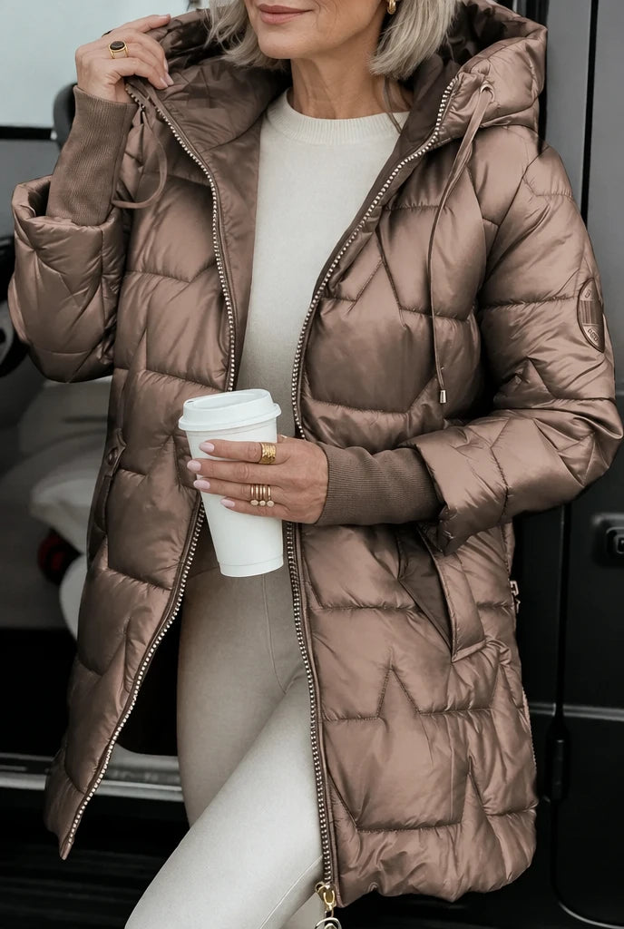 Milena | Winter Jacket with Hood - Brown