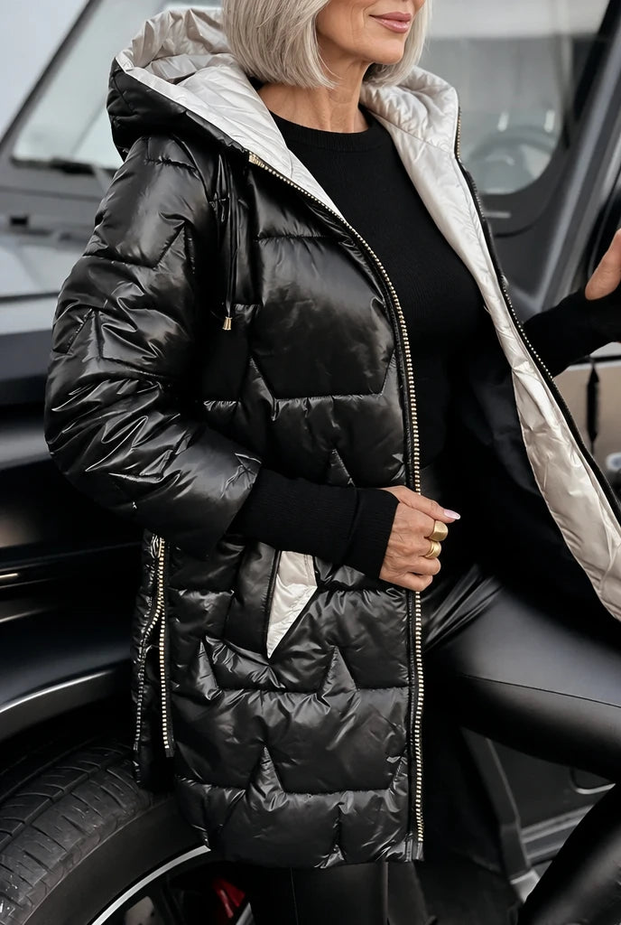 Milena | Winter Jacket with Hood - Black