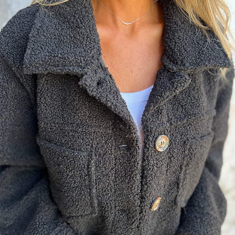 Soft Faux Fur Button Jacket