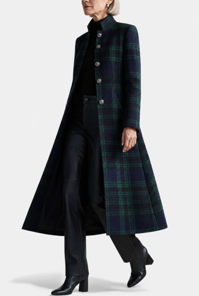 Agnes | Elegant Plaid Midi Coat